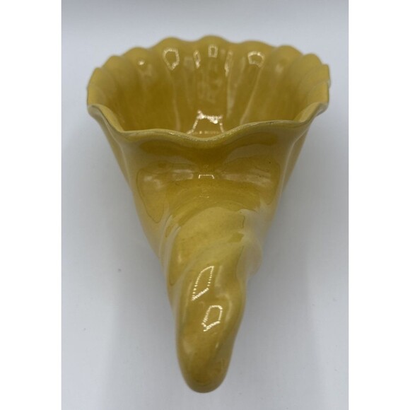 Vintage Frankoma Cornucopia Pottery Desert Gold/Buttercup Glazed Dish 12" #222 - Picture 8 of 14